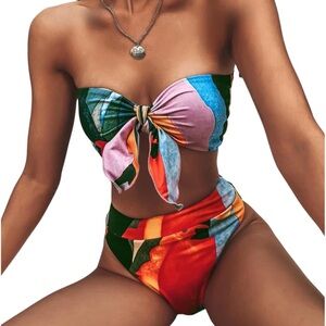 Colorful Abstract Women's Bikini Set